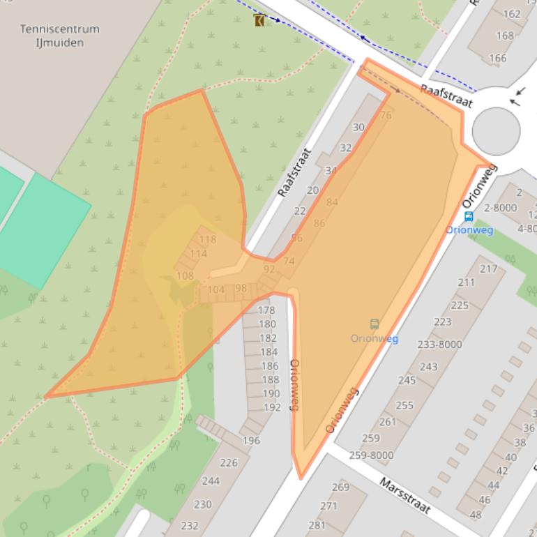 Kaart van postcodegebied 1976AB.