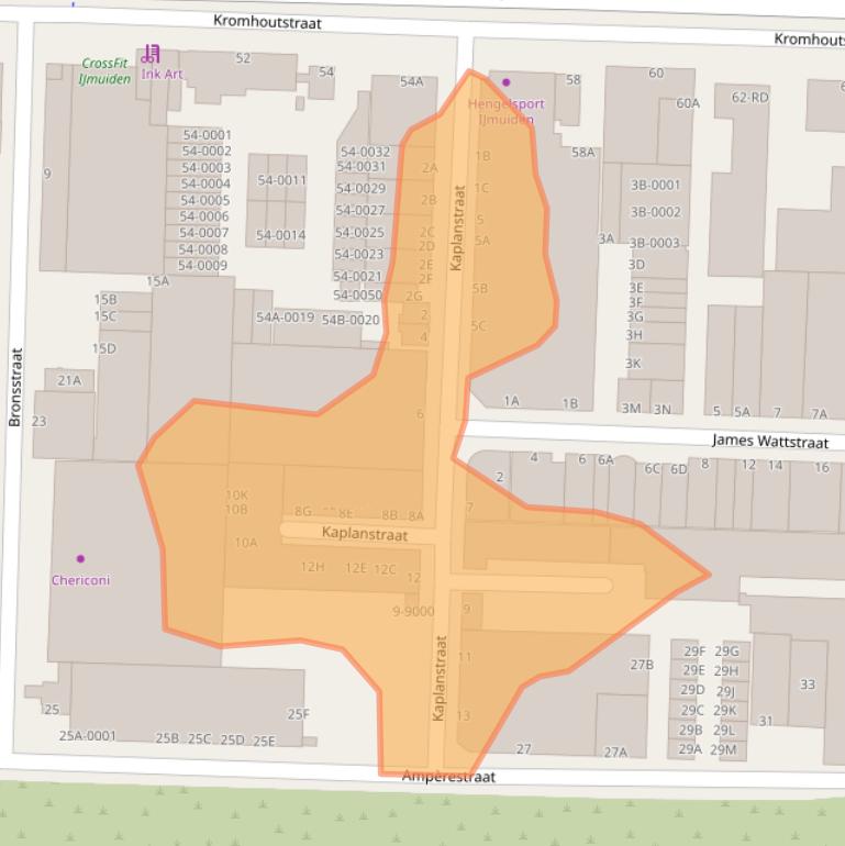 Kaart van postcodegebied 1976BB.