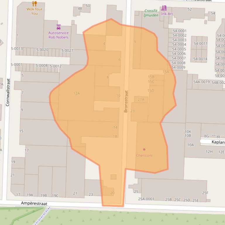 Kaart van postcodegebied 1976BC.