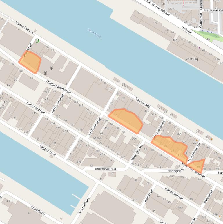 Kaart van postcodegebied 1976CK.