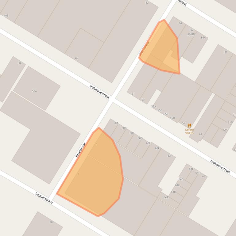 Kaart van postcodegebied 1976CR.