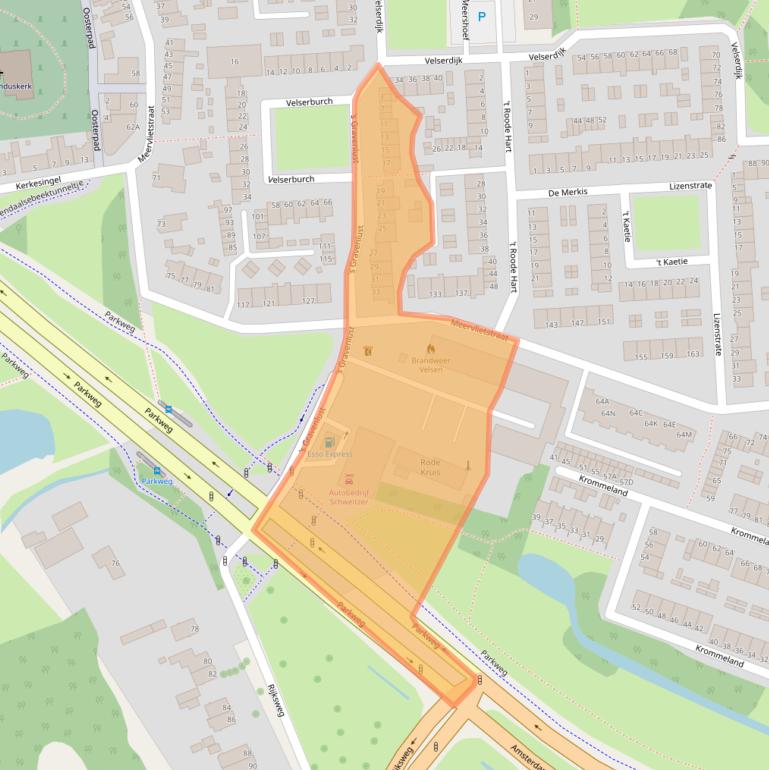 Kaart van postcodegebied 1981AE.
