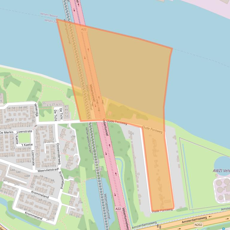 Kaart van postcodegebied 1981AT.