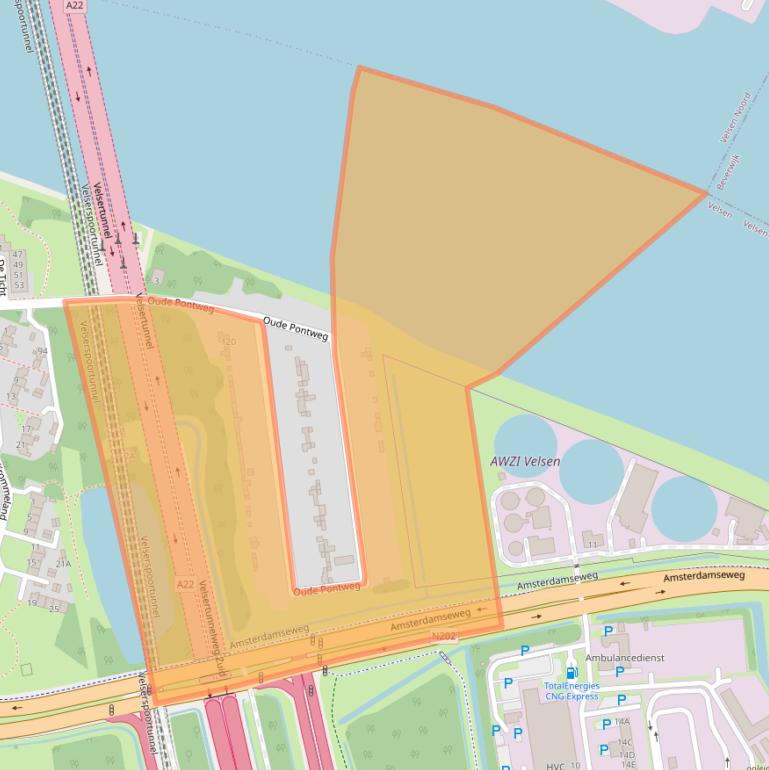 Kaart van postcodegebied 1981AV.