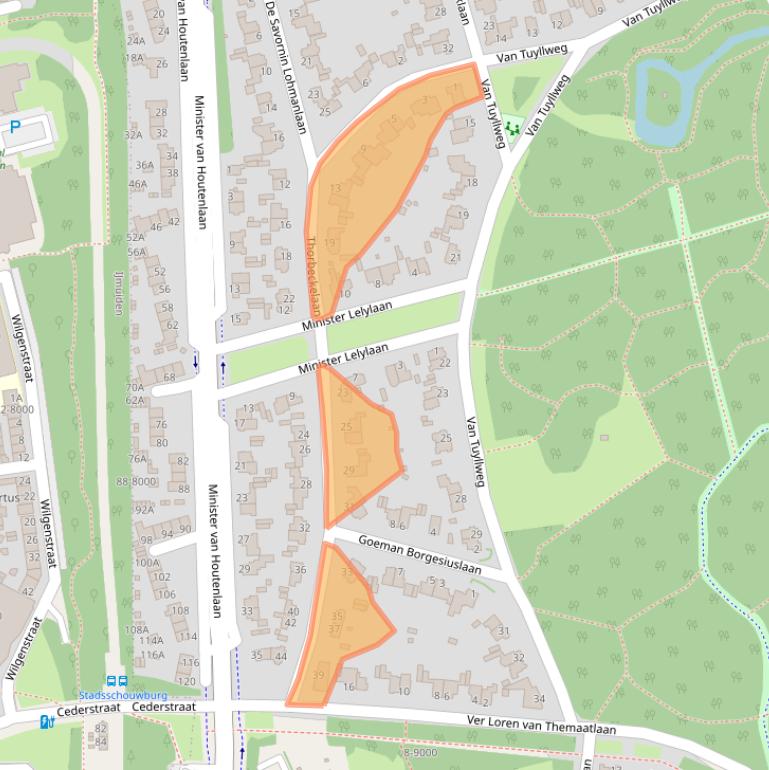 Kaart van postcodegebied 1981CH.