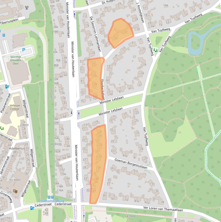 Kaart van postcodegebied 1981CJ.