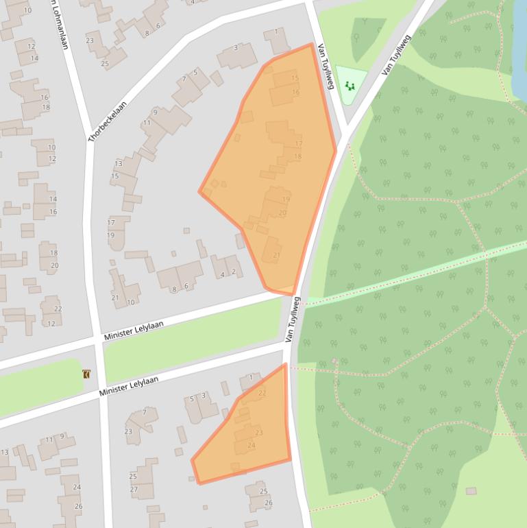 Kaart van postcodegebied 1981CL.