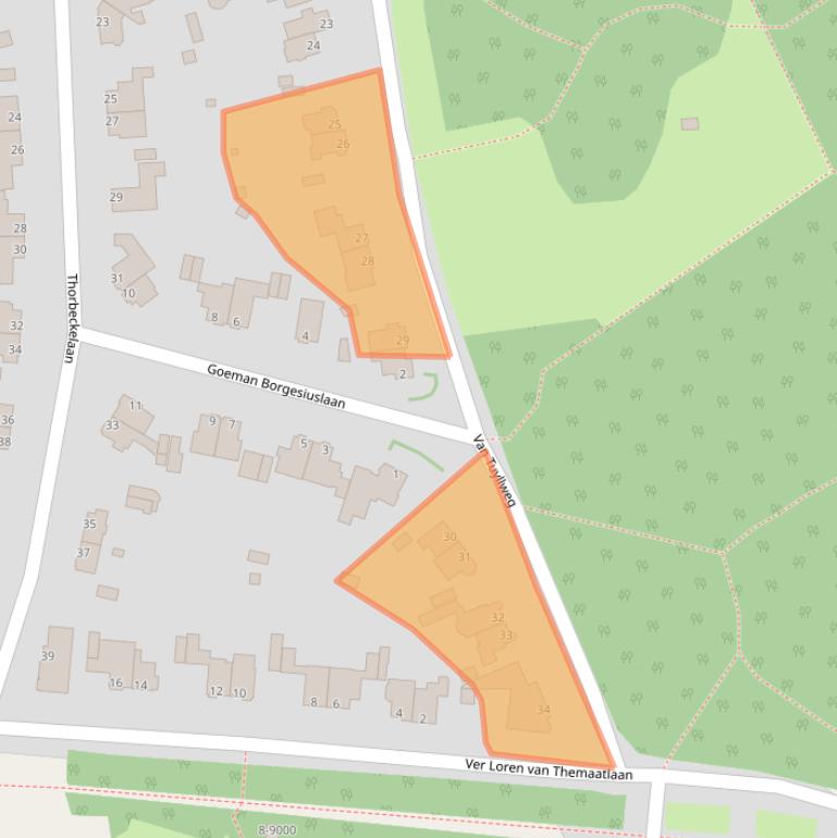 Kaart van postcodegebied 1981CM.