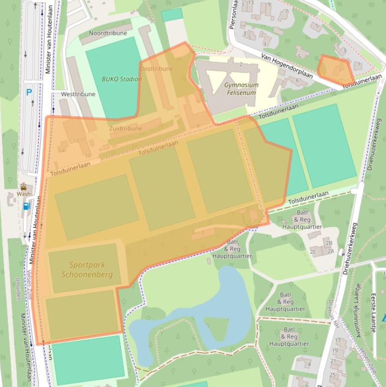 Kaart van postcodegebied 1981EG.