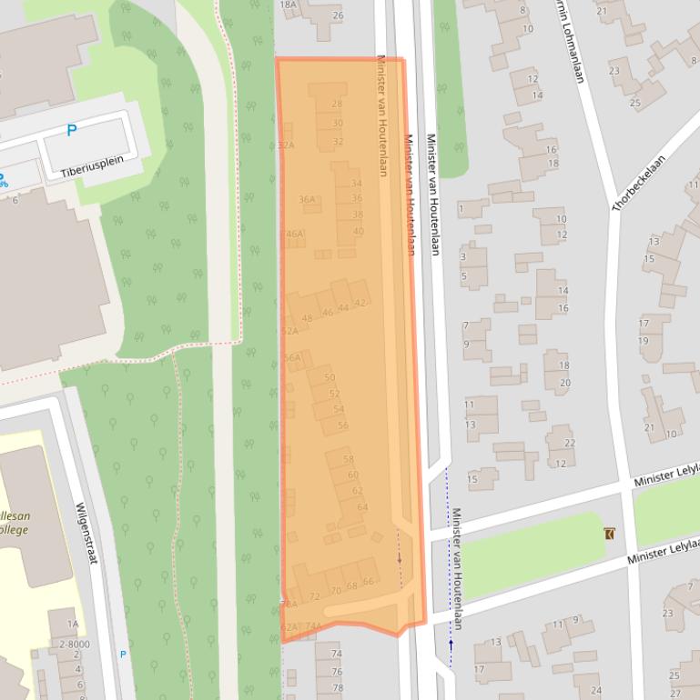 Kaart van postcodegebied 1981EJ.