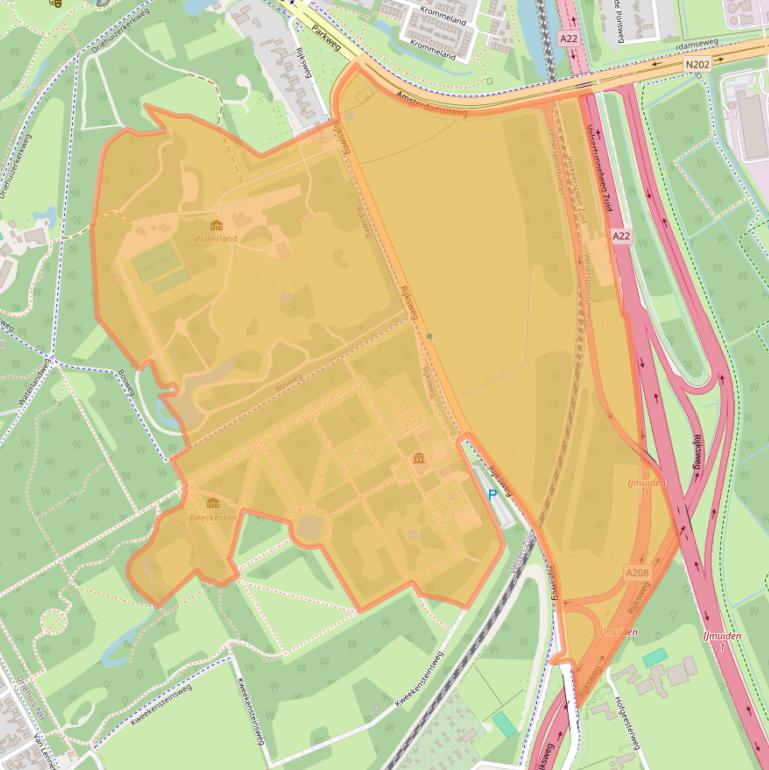 Kaart van postcodegebied 1981LD.