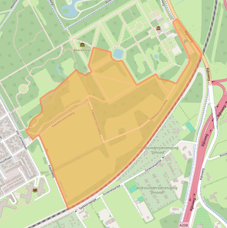 Kaart van postcodegebied 1981MA.