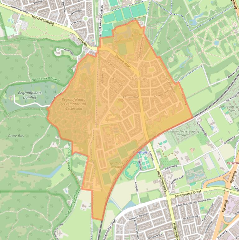 Kaart van postcodegebied 1985.