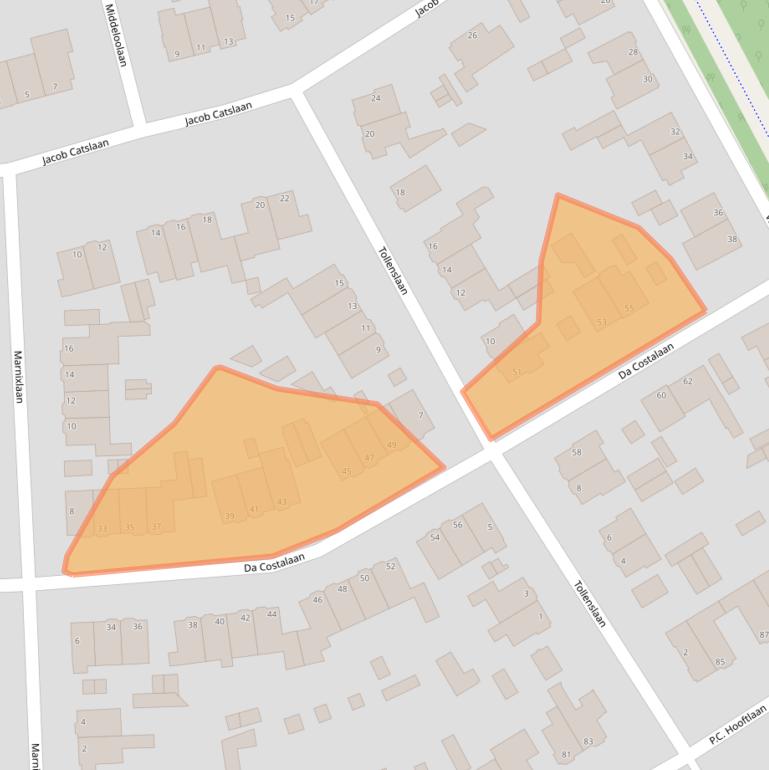 Kaart van postcodegebied 1985AK.