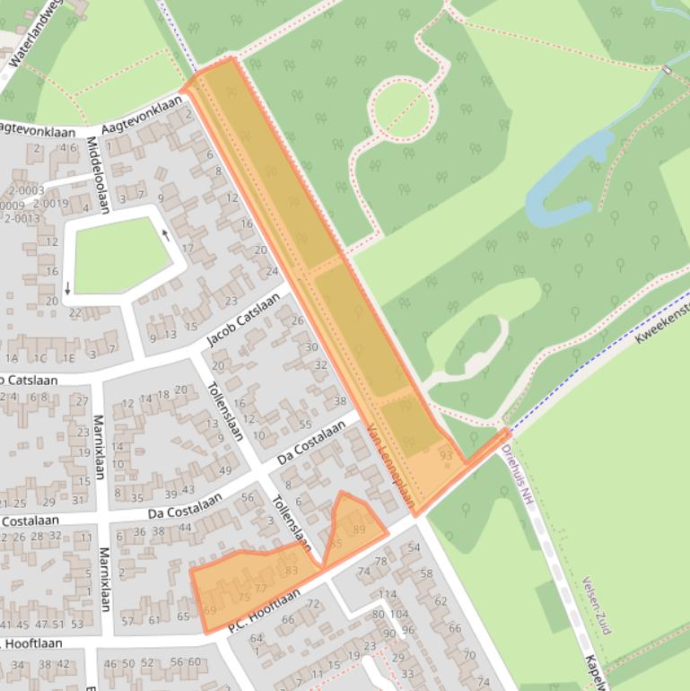 Kaart van postcodegebied 1985BH.