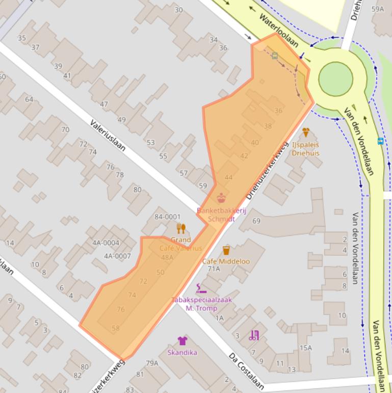 Kaart van postcodegebied 1985EM.