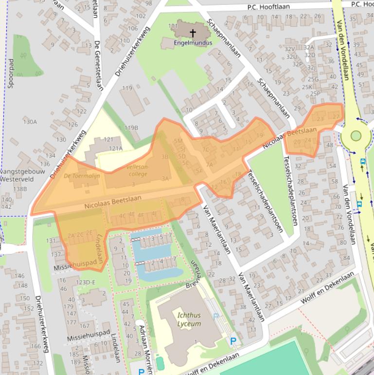 Kaart van postcodegebied 1985HH.