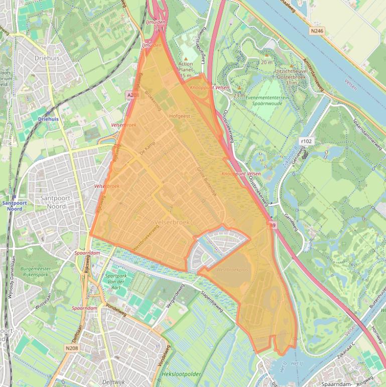 Kaart van postcodegebied 1991.