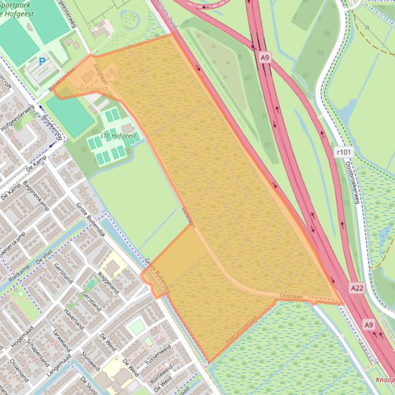 Kaart van postcodegebied 1991AH.