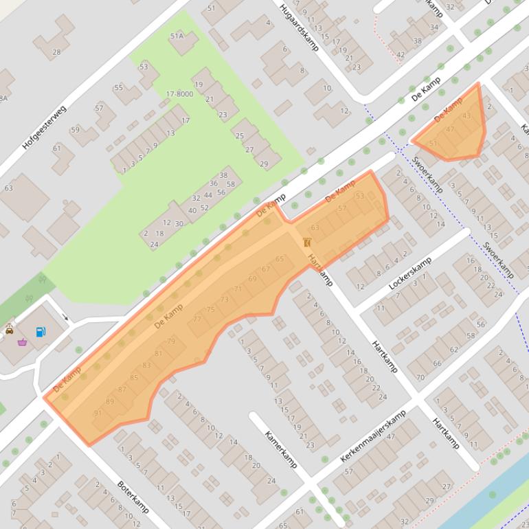 Kaart van postcodegebied 1991BK.