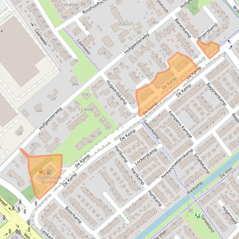 Kaart van postcodegebied 1991BL.