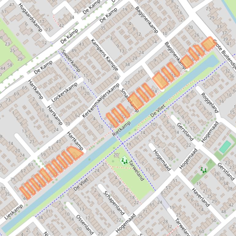 Kaart van postcodegebied 1991BM.
