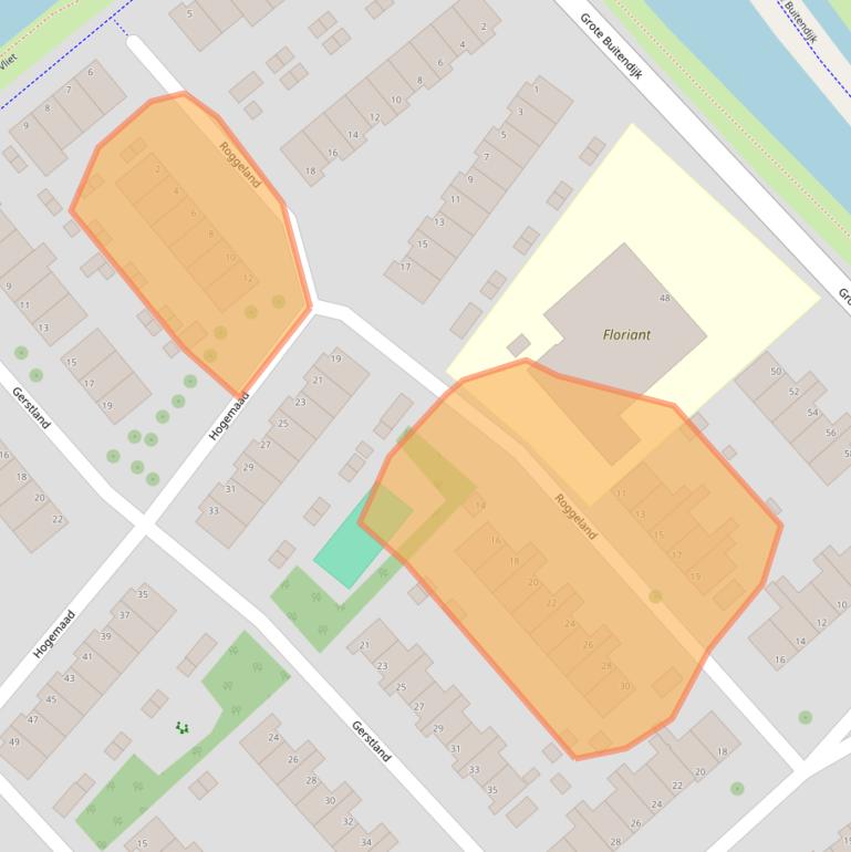 Kaart van postcodegebied 1991CK.