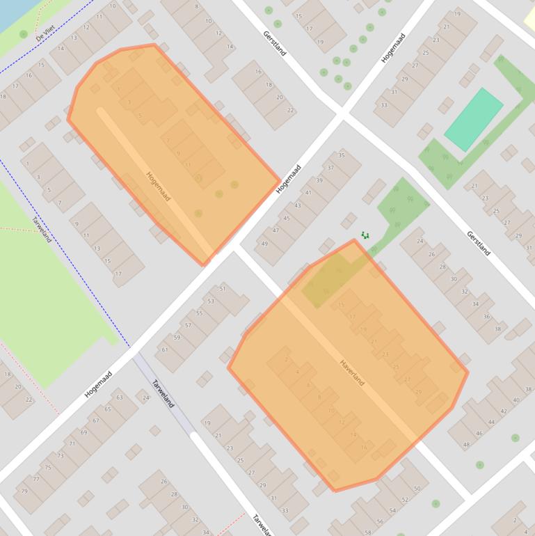 Kaart van postcodegebied 1991CN.