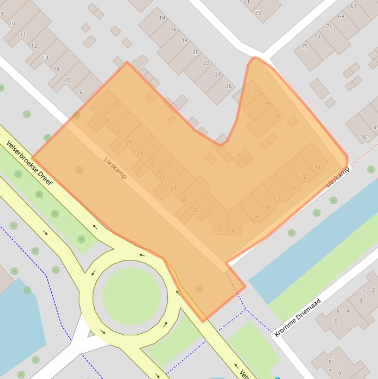 Kaart van postcodegebied 1991DD.