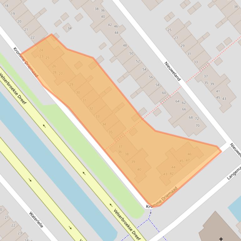 Kaart van postcodegebied 1991EE.