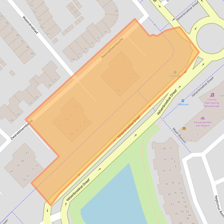 Kaart van postcodegebied 1991GE.