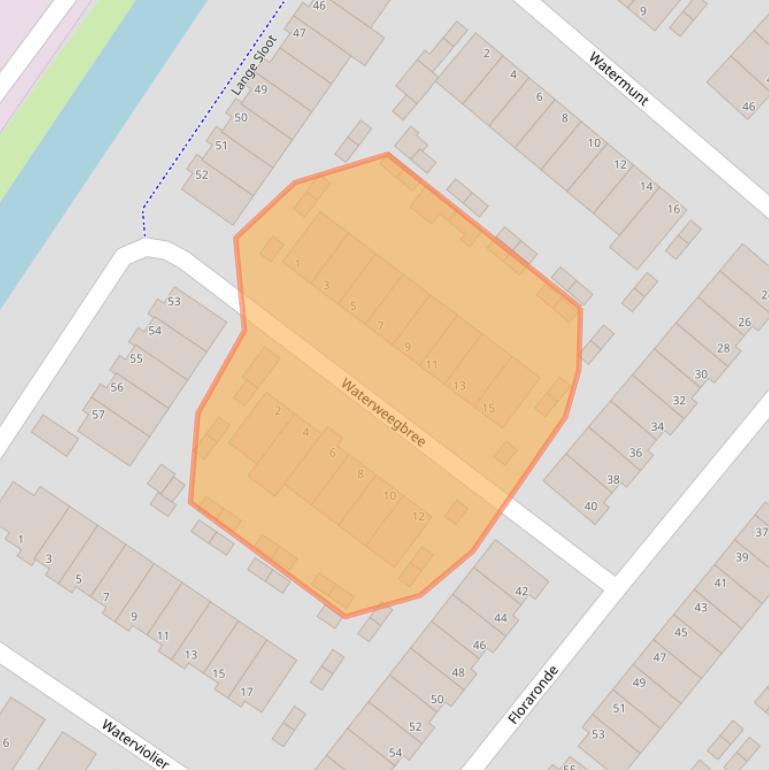 Kaart van postcodegebied 1991GV.