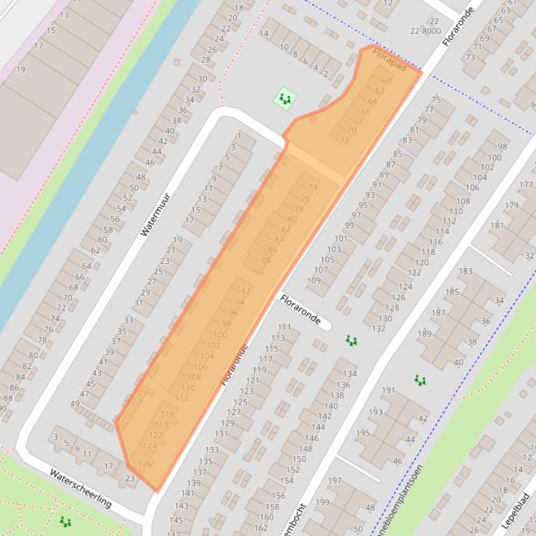 Kaart van postcodegebied 1991HL.