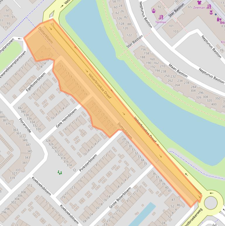 Kaart van postcodegebied 1991KA.