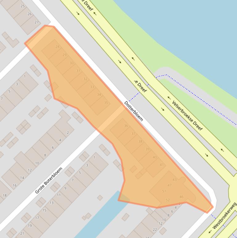 Kaart van postcodegebied 1991KB.