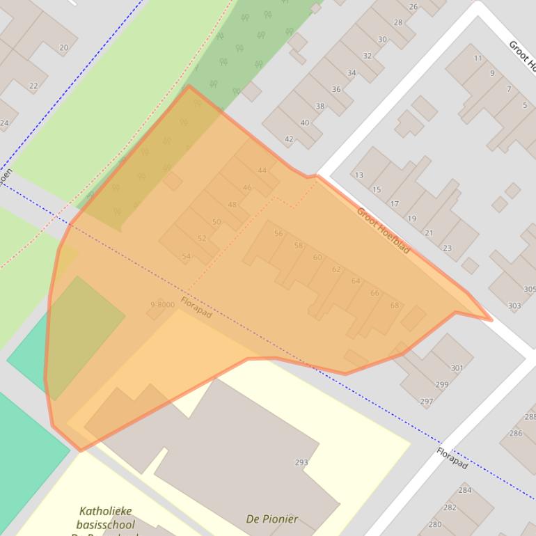 Kaart van postcodegebied 1991KJ.