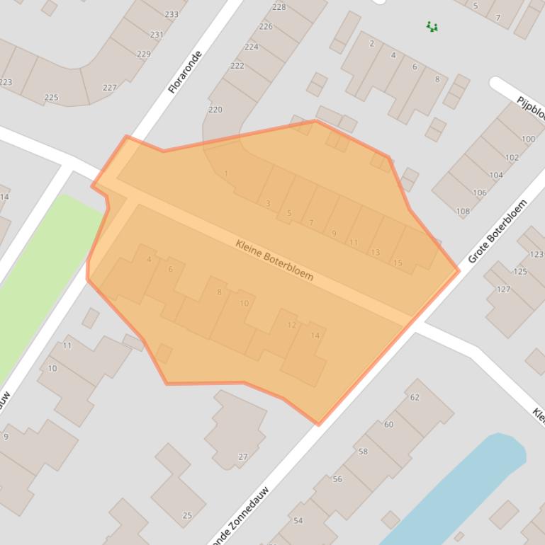 Kaart van postcodegebied 1991KM.