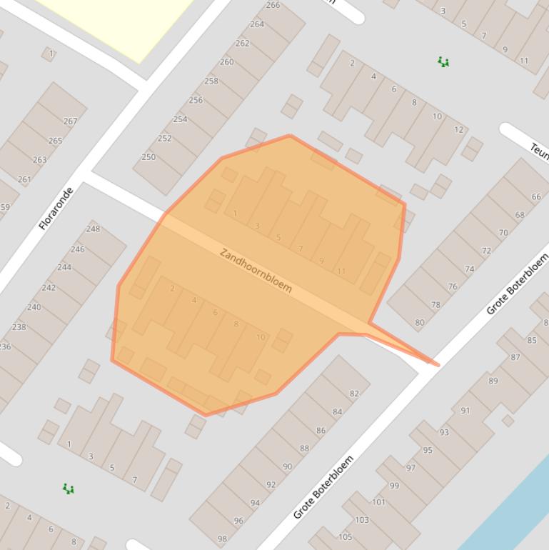 Kaart van postcodegebied 1991KP.