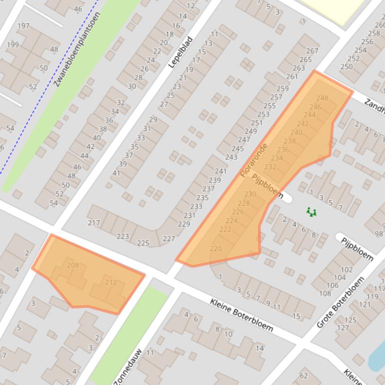 Kaart van postcodegebied 1991LE.