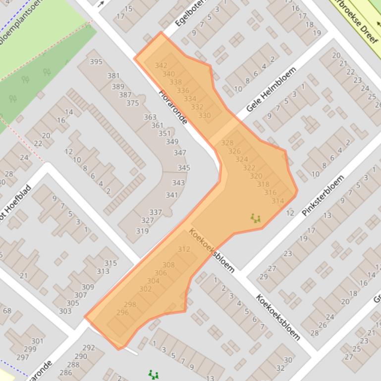 Kaart van postcodegebied 1991LH.