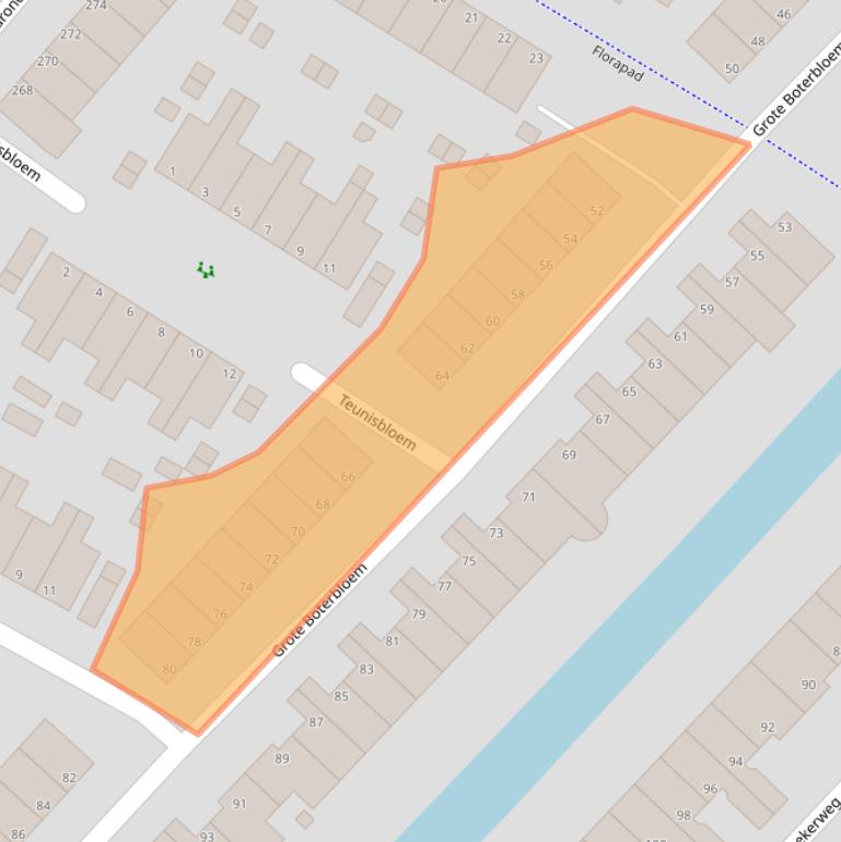 Kaart van postcodegebied 1991LN.