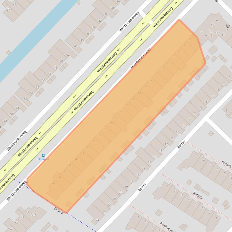 Kaart van postcodegebied 1991LW.
