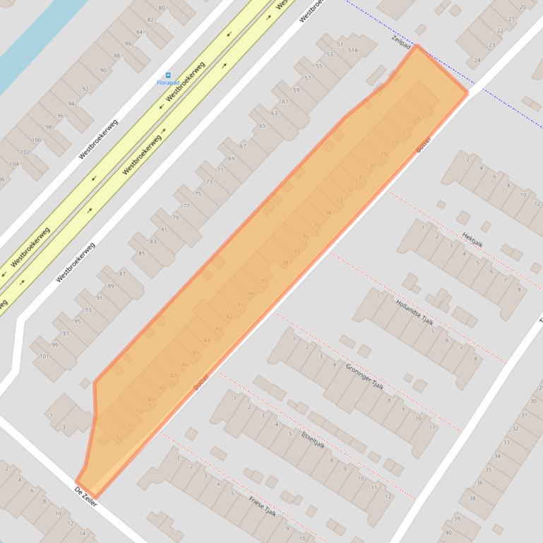 Kaart van postcodegebied 1991MK.