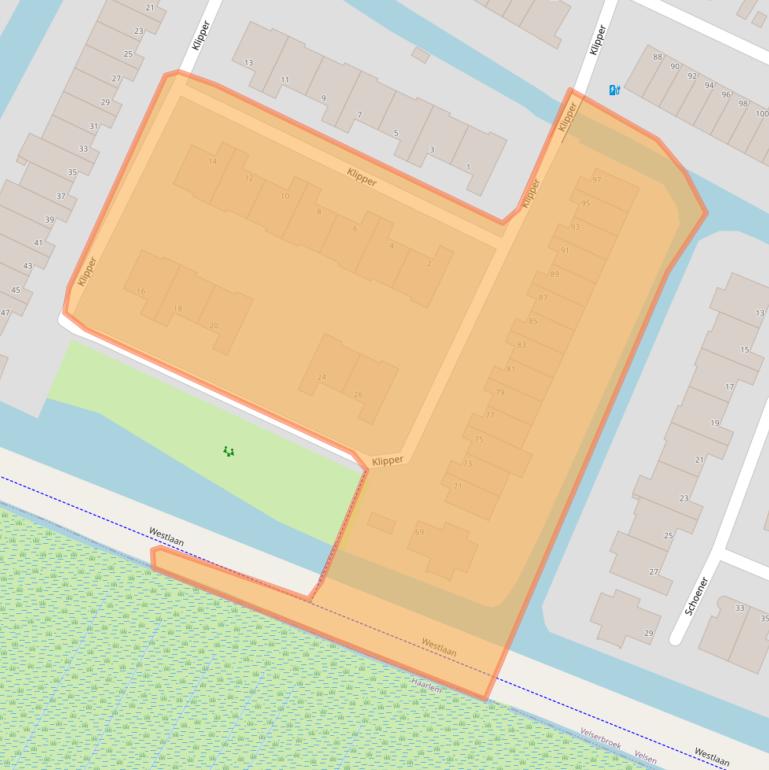 Kaart van postcodegebied 1991MV.