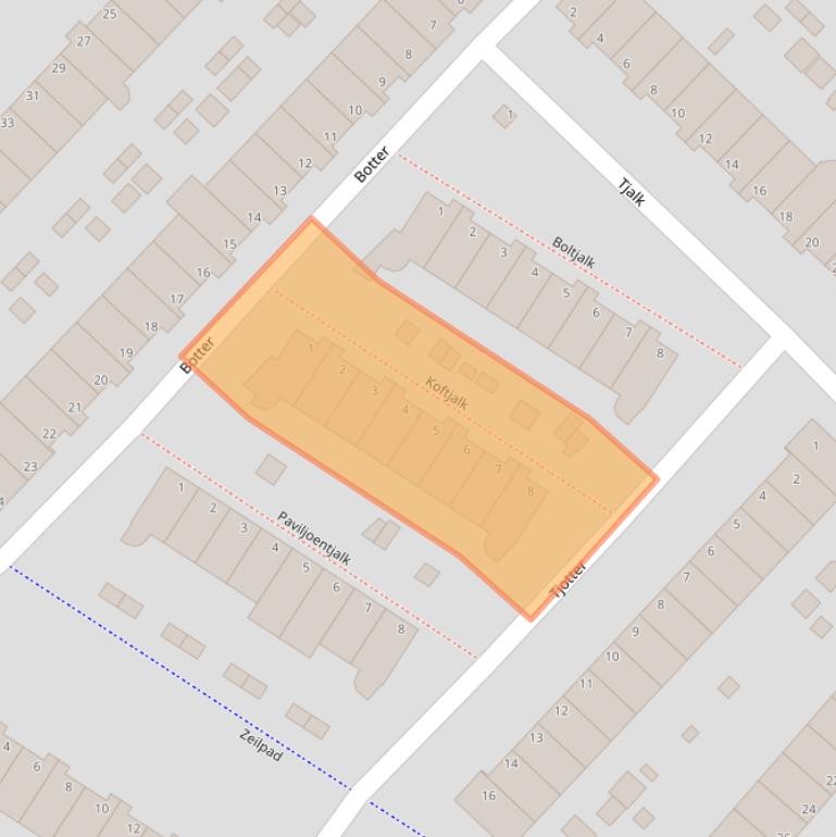 Kaart van postcodegebied 1991NA.