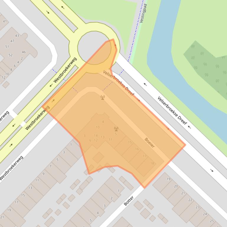 Kaart van postcodegebied 1991ND.