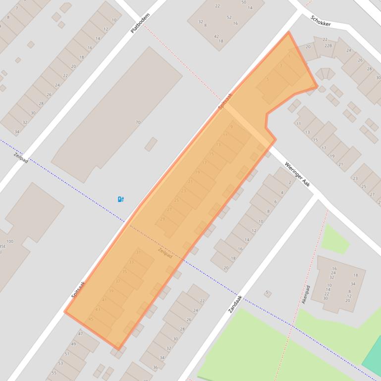 Kaart van postcodegebied 1991NP.