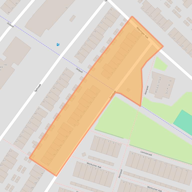 Kaart van postcodegebied 1991NV.