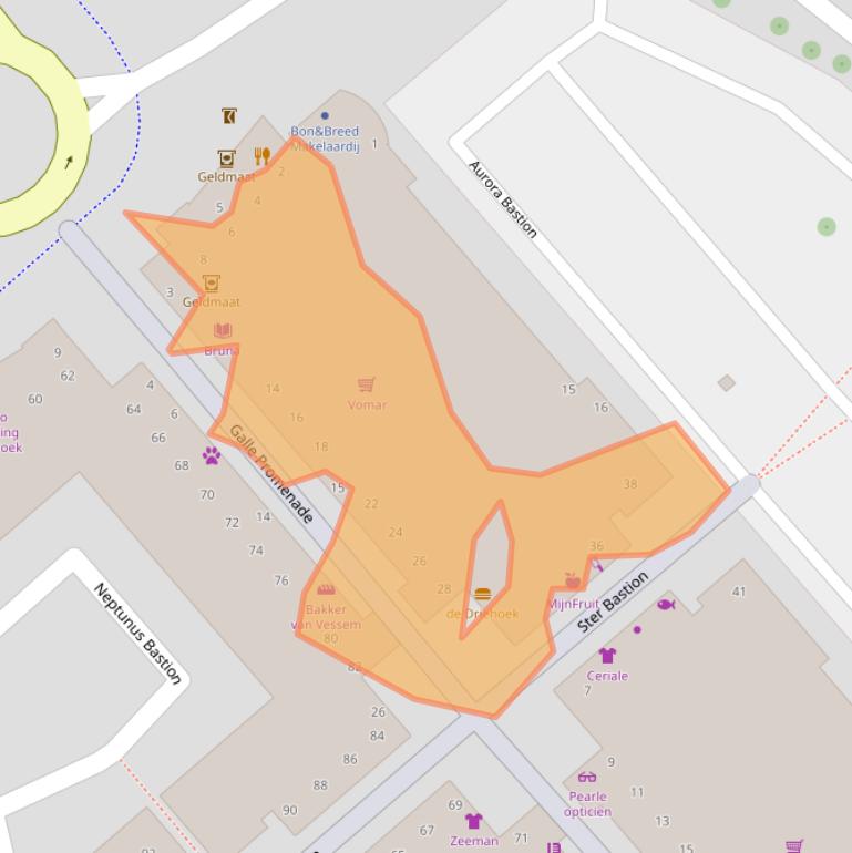 Kaart van postcodegebied 1991PM.