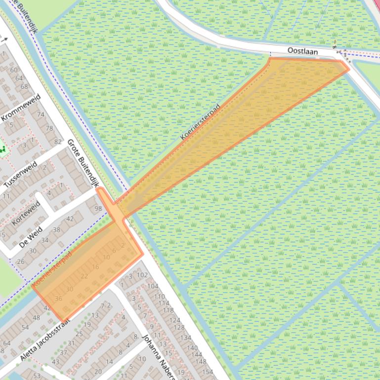 Kaart van postcodegebied 1991TA.